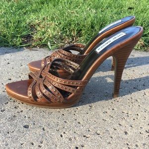 Steve Madden "Superior" strappy brown heels, 8